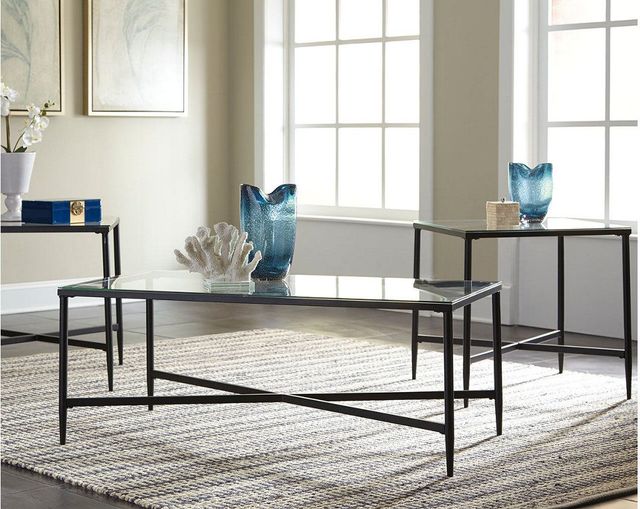 Signature Design by Ashley® Augeron 3-Piece Black Occasional Table Set-2