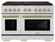 ZLINE Autograph Edition Paramount 48" 6.7 Cu. Ft. Stainless Steel Gas Range with 8 Burner DuoPro™ Cooktop and Dual Ovens with Polished Gold Helix Handles and Accents-0