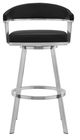 Armen Living Chelsea Black/Silver 26" Swivel Counter Stool-1