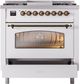 Ilve® Nostalgie II Series 36" White Pro Style Dual Fuel Range-0