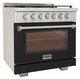 Kucht Professional KFX Series 36" Stainless Steel Pro Style Natural Gas Range with Black Door and True Simmer Burners-2