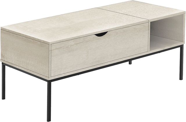 Monarch Specialties Inc. Black/Washed Oak 42" Lift-Top Coffee Table-0