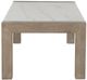 Global Furniture USA T1321 White Coffee Table with Natural Base-2