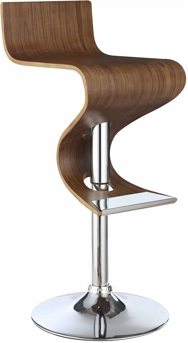 Coaster® Covina Walnut/Chrome Adjustable Bar Stool