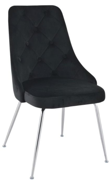 Mazin Furniture Plumeria Black/Chrome Dining Side Chair -0