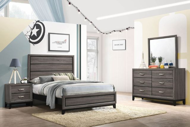 Coaster® Watson 4-Piece Gray Oak Youth Full Panel Bedroom Set-1