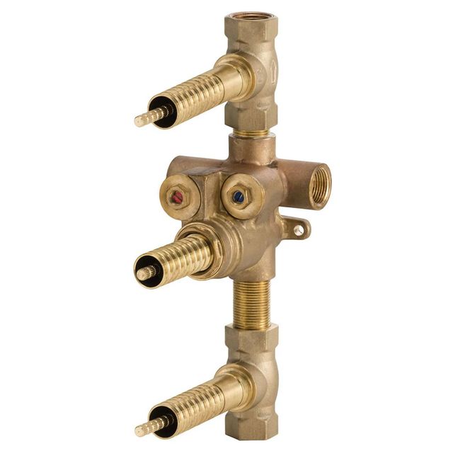 DXV 3-Handle Thermostatic Rough Valve with 2 Volume Controls-2