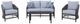 Signature Design by Ashley® Bridges Beach 4-Piece Black/Gray Aluminum/Fabric Outdoor Conversation Set-2