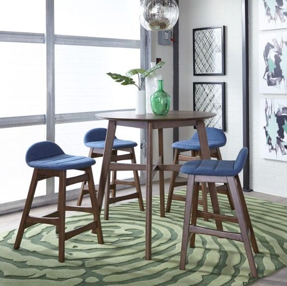 Liberty Furniture Space Savers 5-Piece Blue Jean Denim/Satin Walnut Gathering Table Set-1