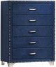 Coaster® Melody Pacific Blue 5-Drawer Upholstered Chest-0