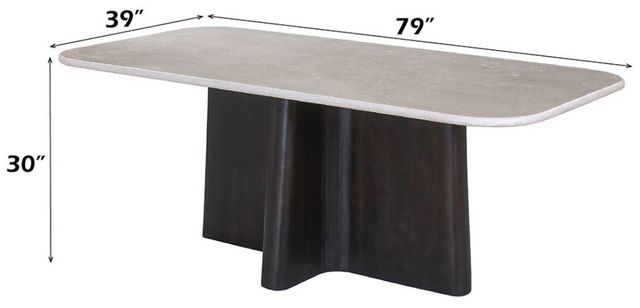 ACME Furniture Jacory Bottocino Marble Top Dining Table with Espresso Base-2