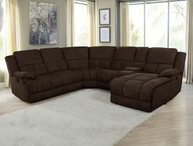 Coaster® Belize Brown 6-Piece Pillow Top Arm Motion Sectional-3