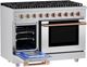 Hauslane HausPro 48" Stainless Steel Pro-Style Gas Range with Rose Gold Knobs-4