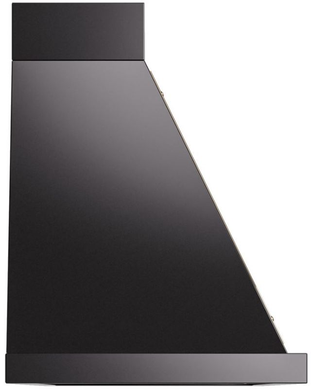 Ilve® Nostalgie II Noblesse 60" Glossy Black Wall Mounted Range Hood with Brass Trim-2