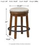 Signature Design by Ashley® Valebeck Brown Upholstered Swivel Bar Stool-3