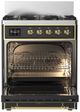 Ilve® Majestic III 30" Graphite Matte Pro Style Dual Fuel Natural Gas Range with Solid Door and Brass Trim-1