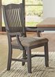 A-America® Port Townsend Gull/Seaside Pine Slatback Upholstered Dining Arm Chair-1