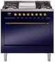 Ilve® Nostalgie II Series 36" Midnight Blue Pro Style Dual Fuel Range-0