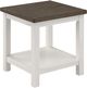 Crown Mark Dakota Brown End Table with White Base-0