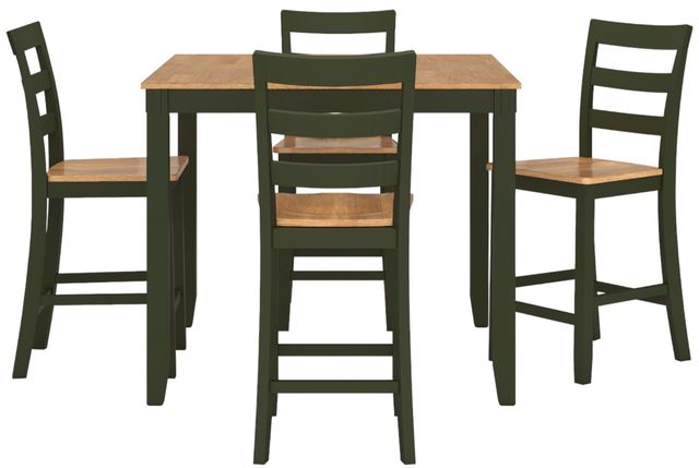 Signature Design by Ashley® Gesthaven 5-Piece Green/Natural Counter Height Dining Set-1