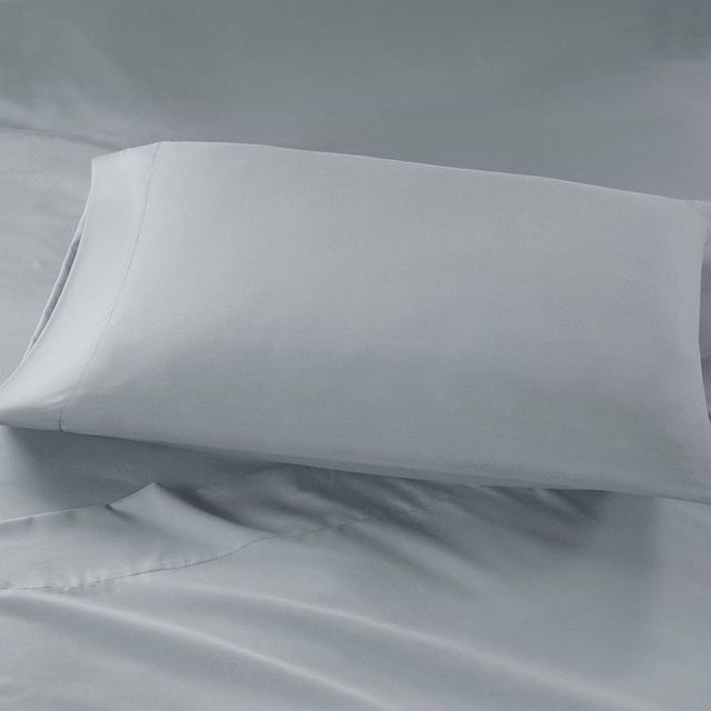 Olliix by Intelligent Design Grey Twin XL Microfiber Sheet Set with Side Storage Pockets-1
