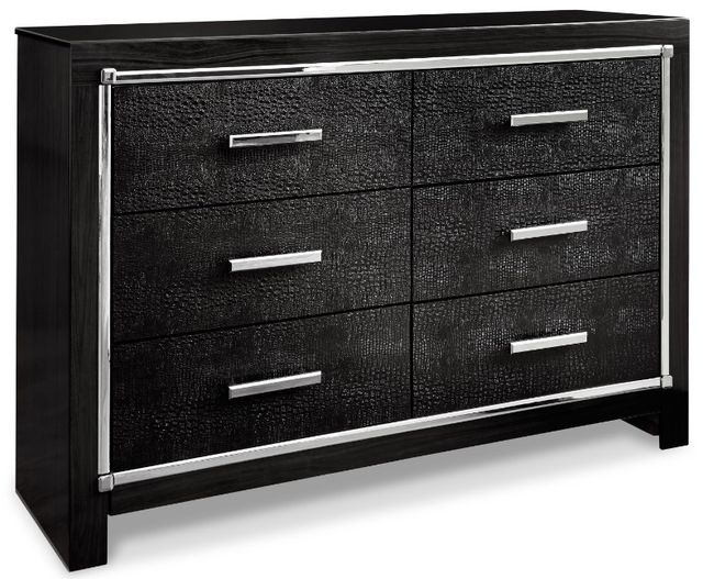 Signature Design by Ashley® Kaydell 6-Piece Black King Upholstered Storage Panel Bed Set-2