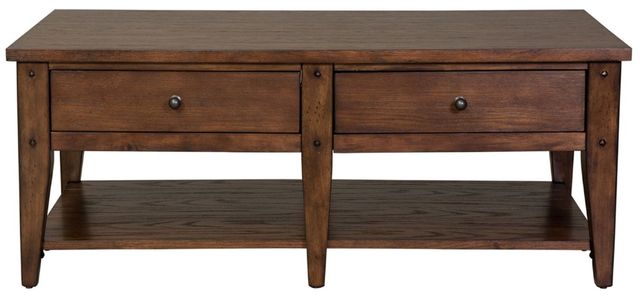 Liberty Furniture Lake House Rustic Brown Oak Cocktail Table-2