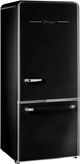 Unique® Appliances Classic Retro 24 in. 18 Cu. Ft. Midnight Black Bottom Freezer Refrigerator-1