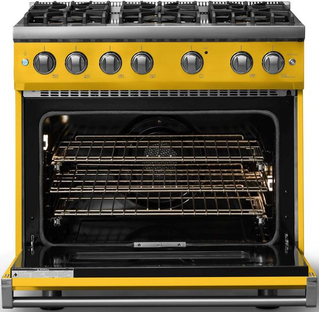 Viking® 5 Series 36" Daffodil Pro Style Gas (LP) Range with Polished Chrome Trim-1