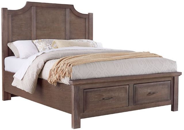 Artisan & Post by Vaughan-Bassett Maple Road Maple Syrup King Storage Panel Scalloped Bed-0