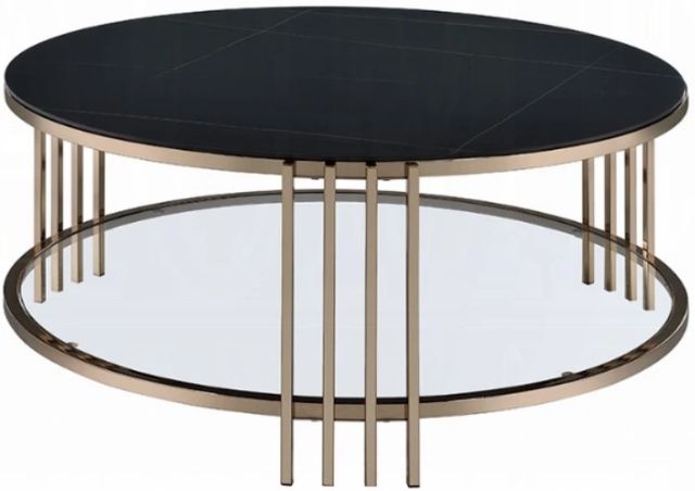 ACME Furniture Abisha Black Coffee Table with Champagne Base-3