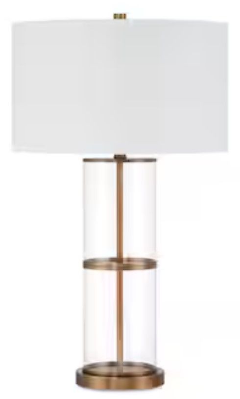 Bassett® Furniture Garner Glass Table Lamp with Brass Accent-0