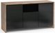 Salamander Designs® Barcelona 336 AV Cabinet-Natural Walnut/Black Glass-0