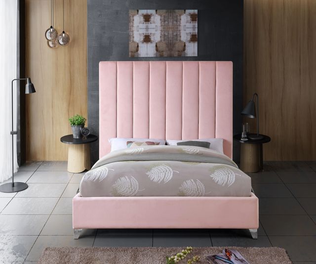Meridian Furniture Via Pink Queen Bed-2