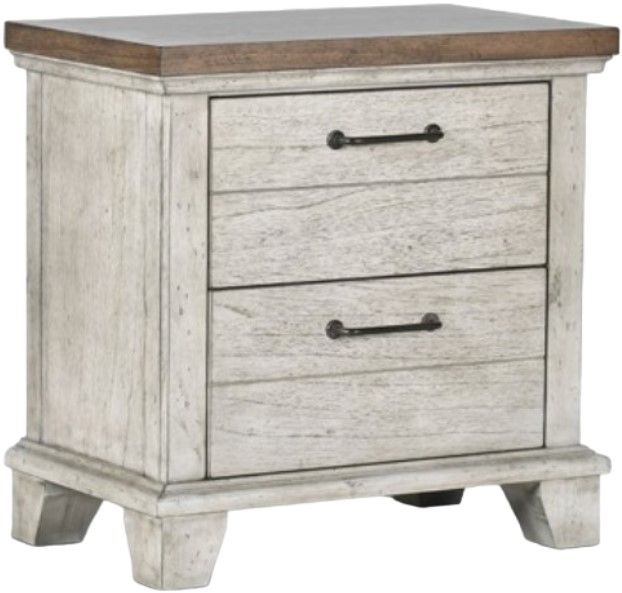 American Wholesale Furniture Deer Creek Brown/White Nightstand-0