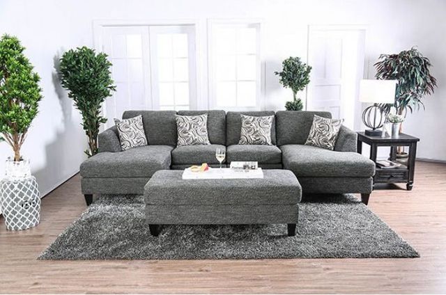 Furniture of America® Lowry Gray Ottoman-2