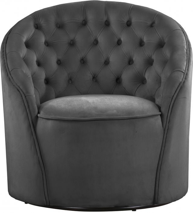 Meridian Furniture Alessio Grey Velvet Swivel Chair-2