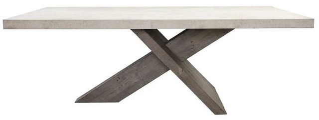 Classic Home Durant Weathered Chalk 84" Dining Table with Distressed Gray Base-2