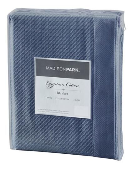 Olliix by Madison Park Egyptian Cotton Blue Twin Blanket-4