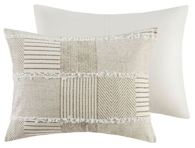 Olliix by Madison Park Schafer Taupe King/California King Five Piece Cotton Clipped Comforter Set-3
