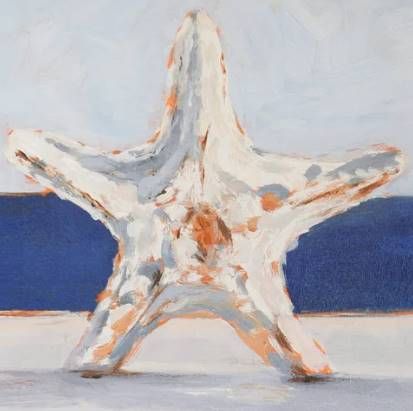Stylecraft Blue/Light Blue/Off-White/Orange Wall Art-1