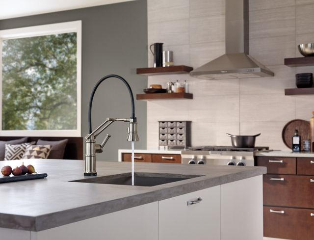 Brizo Artesso® Brilliance® Stainless Single Handle Articulating Kitchen Faucet with SmartTouch® Technology-1