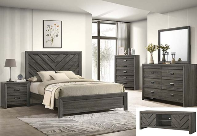 Crown Mark Valor Gray Queen Panel Bed-1