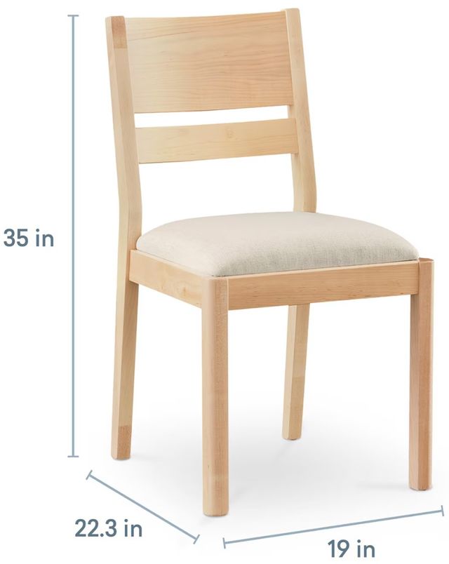 Bassett® Furniture Origins Spence Natural Dining Chair with Nomad Cream Upholstered Seat-2