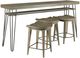 Hammary® Sanbern 4-Piece Soft Distressed Bar Console Set with Three Stools with Gray Base-2