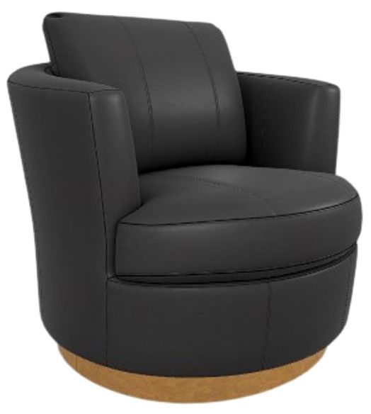 Best® Home Furnishings Customizable Tina Leather Swivel Chair with Honey Birch Legs-0