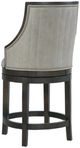 Fairfield® Customizable Robroy Leather Channel Quilt Back Swivel Counter Stool-3