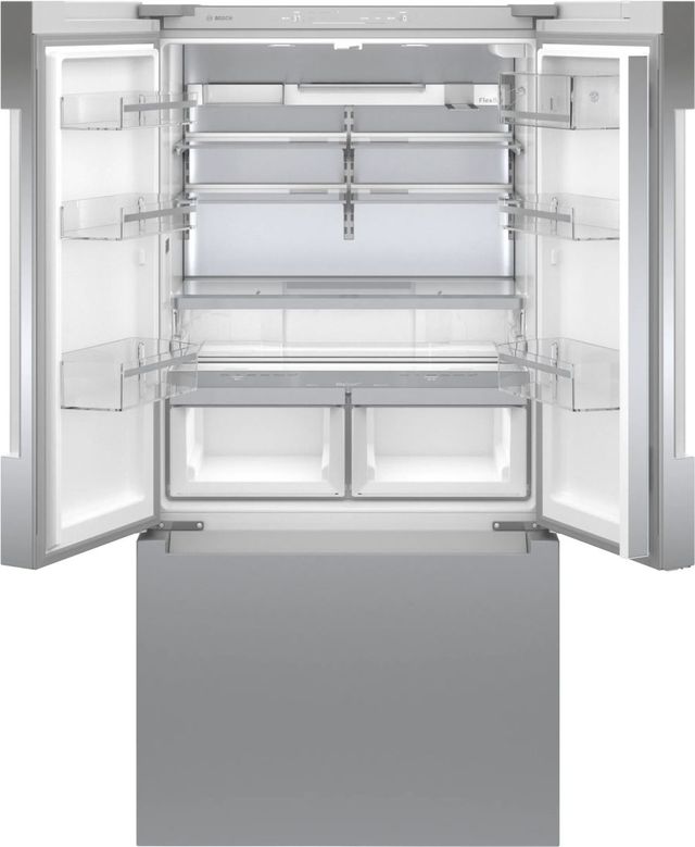 Bosch® 800 Series 36" 20.8 Cu. Ft. Stainless Steel Counter Depth Bottom Freezer Refrigerator-1