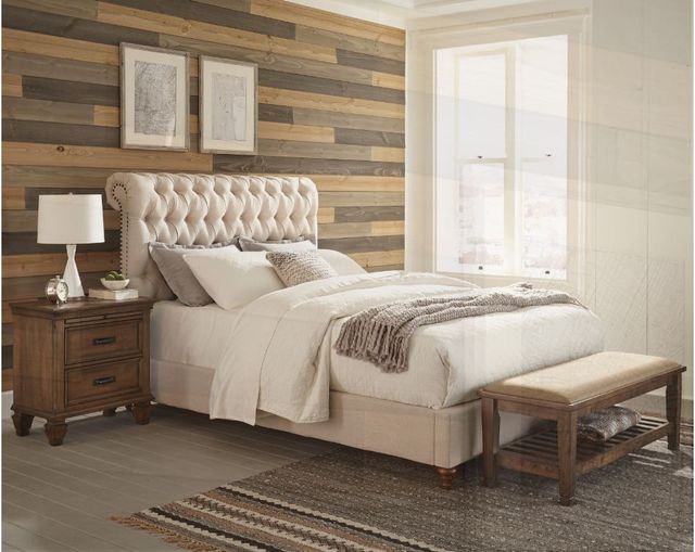 Coaster® Devon Beige California King Upholstered Bed-2