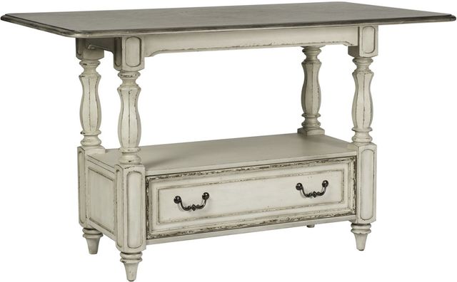 Liberty Furniture Magnolia Manor 5-Piece Antique White/Weathered Bark Gathering Dining Table Set-1